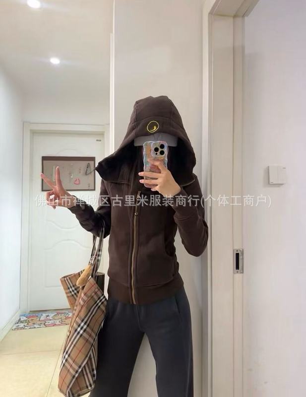 LuLu同款抓绒Scuba修身全拉链连帽卫衣开衫外套长袖瑜伽卫衣秋冬|undefined