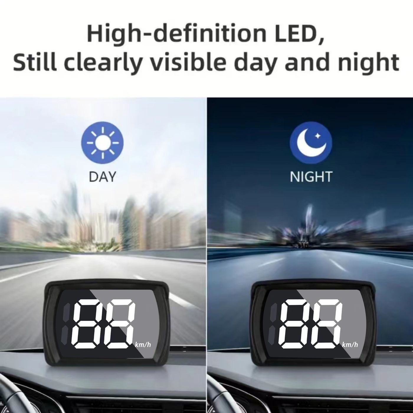 Cross-Border Universal Car Hud Head-Up Display Beidou Satellite Speedometer Kmh/Mph Speed Display Speed Measuring Device