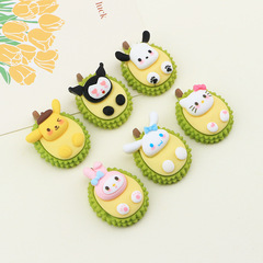 可愛榴蓮米米  童趣diy奶油膠手機殼貼片樹脂材料髮夾頭飾配件