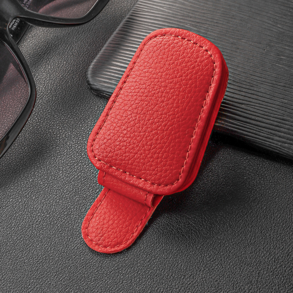 Car-Mounted Glasses Holder, Bill Holder, Suede Glasses Holder, Magnetic Sun Visor Holder, Amazon Cross-Border Trade Wholesale