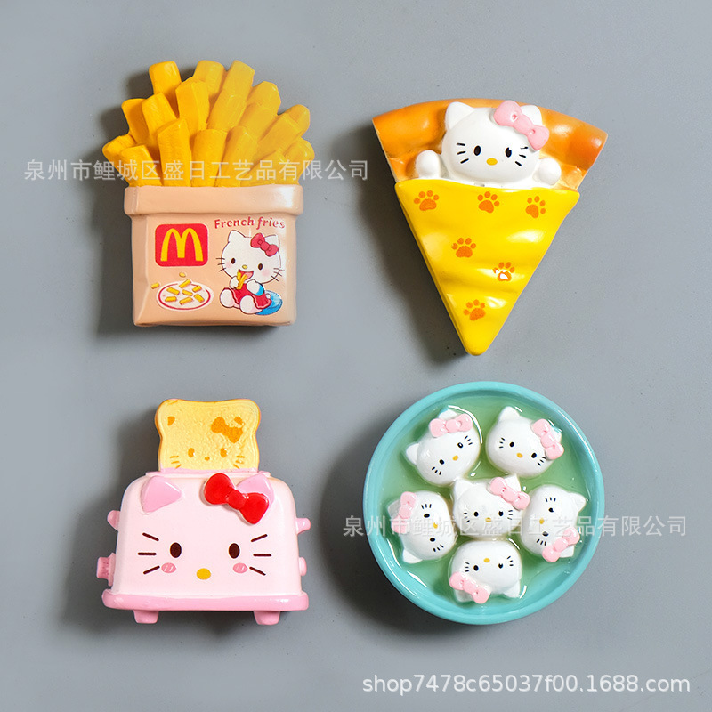 新款创意仿真食玩树脂冰箱贴3D卡通小猫系列磁性贴厂家批发|undefined