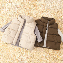 2025秋冬新款婴幼儿马甲宝宝坎肩儿童背心韩版立领加厚外穿棉马甲