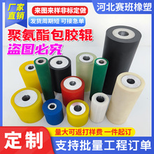 加工定制聚氨酯包胶滚筒工业无动力三元乙丙胶橡双轴承滚轮滚筒