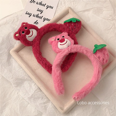 Strawberry Bear Headband ~ Fluffy, Adorable, Girly, and Sweet Washable Hairband with a 2022 New Design: Little Bear-Style Hair Clip