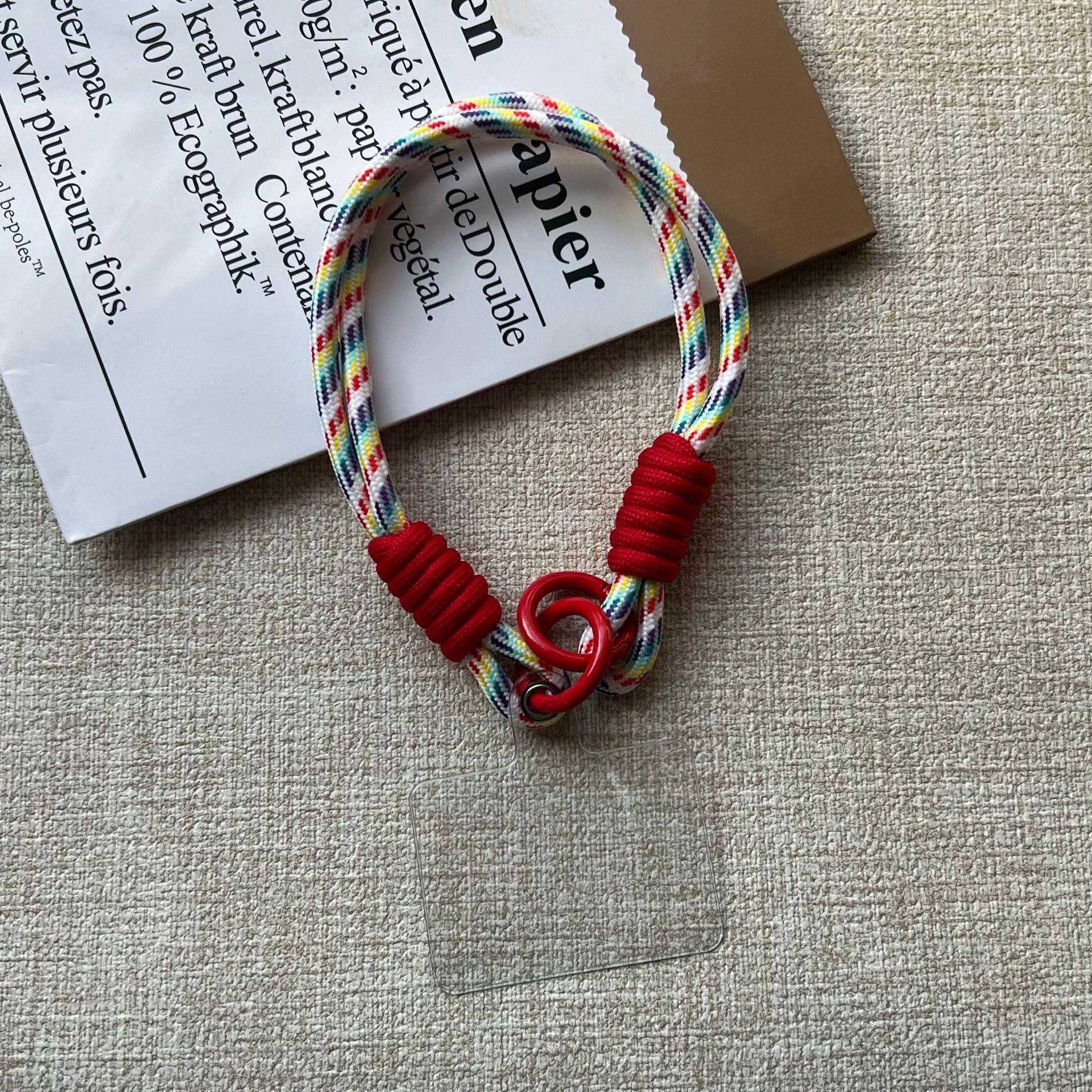 더블링 [팔찌-레인보우] + 투명 사각 스페이서