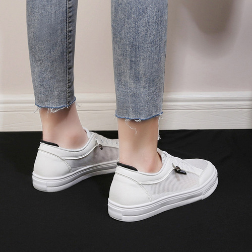 Summer Breathable Mesh White Shoes for Women  New Korean Style Casual Mesh Shoes Student Flat Shoes