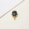 Copper accessory, rectangular zirconium, glossy crystal, pendant, earrings, necklace