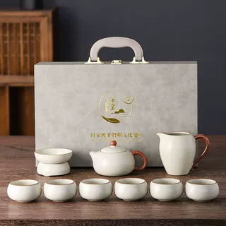 汝窑茶具套装家用2025新款喝茶会客整套中式轻奢高档茶盘陶瓷茶壶