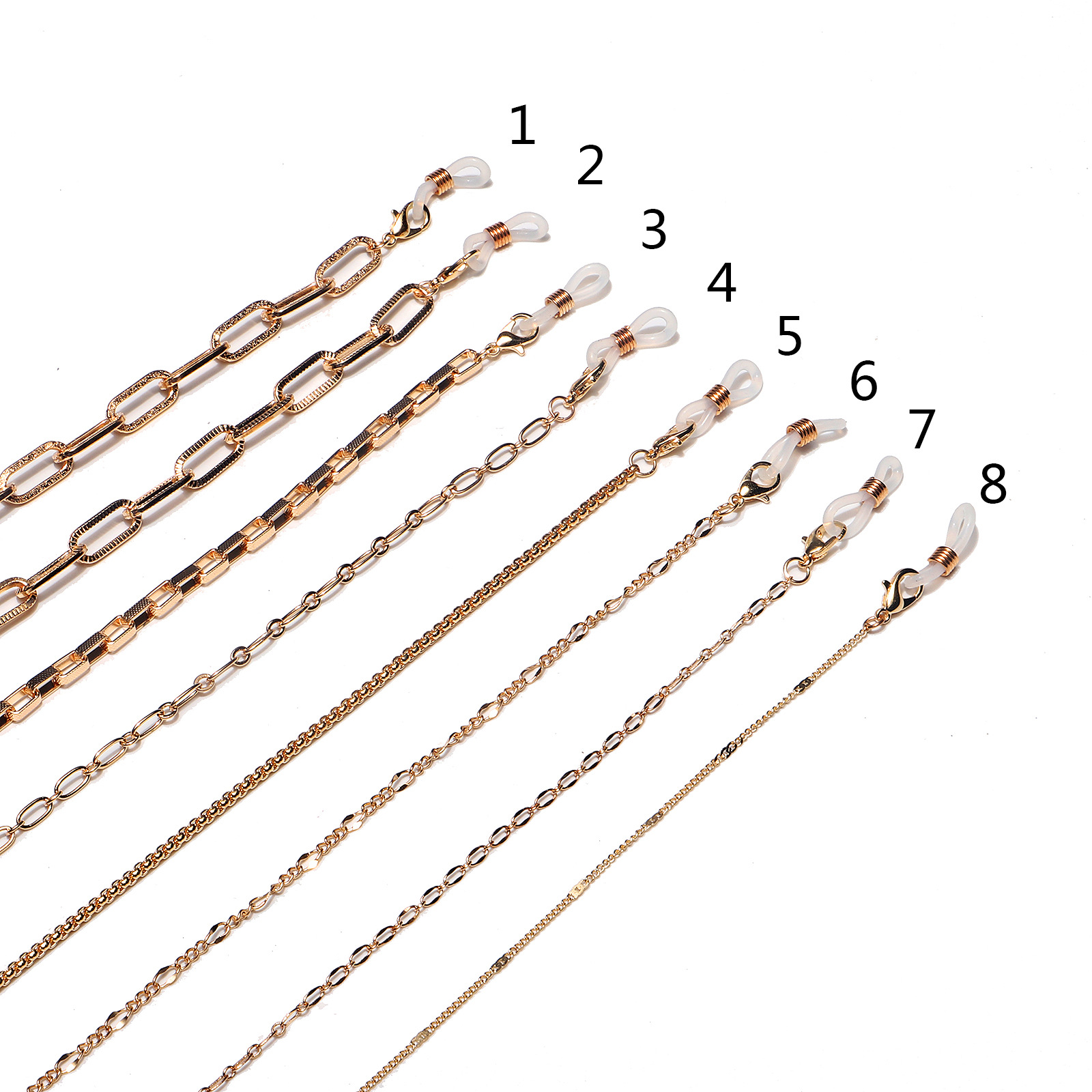 20g Weight Metal Material Fashion Simple Color Retention Golden Metal Glasses Chain 无