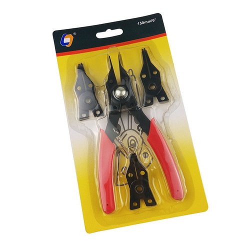 Multifunctional circlip pliers, internal and external cards, dual-purpose card, yellow pliers ring set, retaining ring, e-type spring card, four-in-one