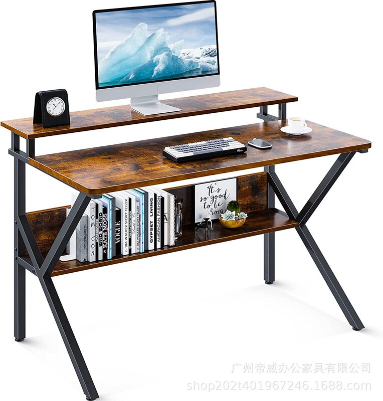 Home Office computer desk, small study desk with storage shelf, computer desk raised display shelf Home Office computer desk, small study desk with storage shelf, computer desk raised display shelf
