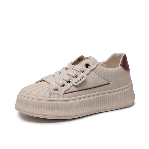 Plus size women's shoes  autumn new platform thick-soled white shoes Korean style casual sneakers women's versatile flat cake