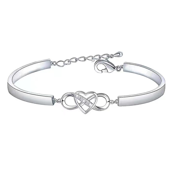 2022 Autumn and Winter New Trendy Heart-Shaped Figure-Eight Bracelet Fashion Popular Letter Versatile Best Friend Sister Matching Bracelet