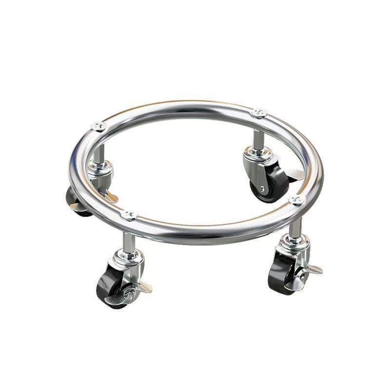 Base de tanque de gas doméstico de gas de freno portador móvil de rueda universal gas licuado de cocina estante de almacenamiento bandeja de soporte