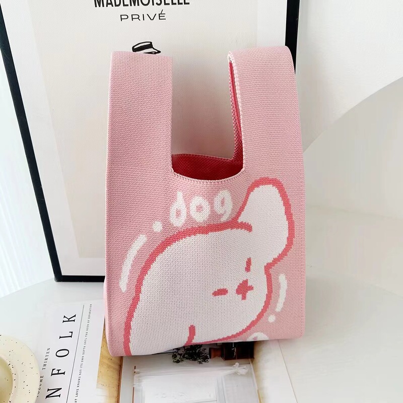 Women's Bag Ins Style Niche Fashion Design Knitted Bag Women's Daily Matchinging Work Clothing Handbag Hand Bag