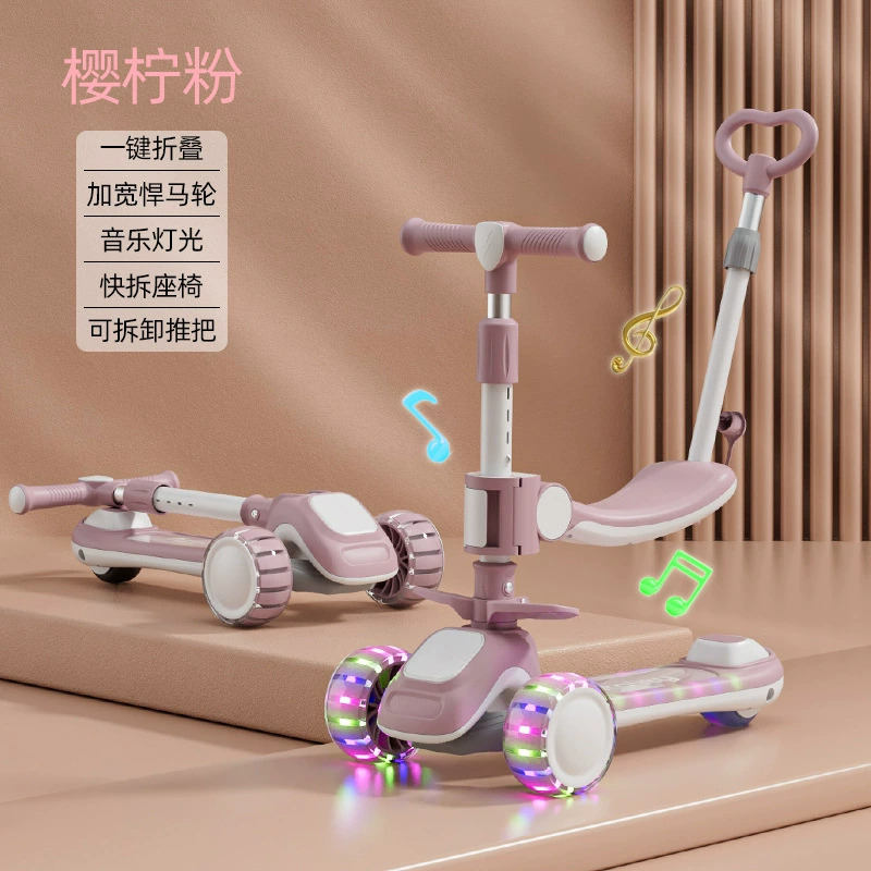 Children's scooter with seat, 2-12 years, three-in-one