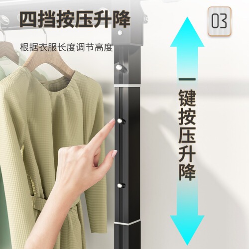 Clothes drying rack balcony floor-standing foldable bedroom outdoor drying quilt hanging cooling clothes rack household mobile clothes drying rack