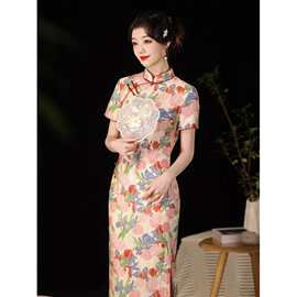 旗袍新款改良版2025夏季复古修身显瘦长款中国风女装连衣裙高考