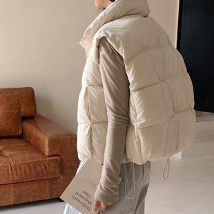 Popular Short Vest down Cotton Vest Women's 2025 New Autumn and Winter Outer Wear Fashionable Waistoutwear Jacket