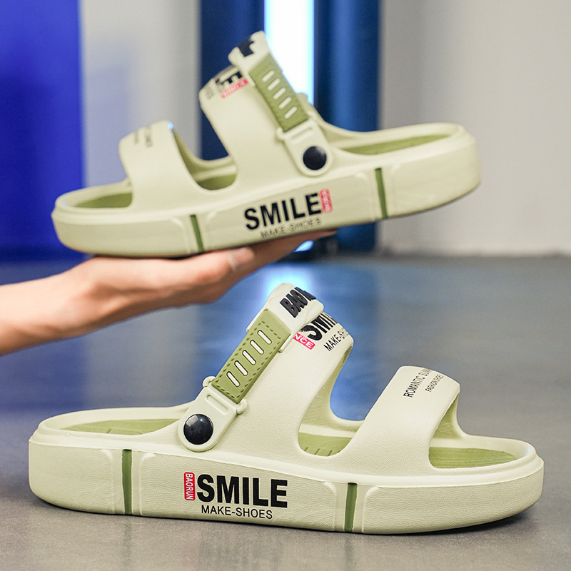 Zapatillas de tamaño grande transfronterizo para hombres de verano, zapatillas de playa huecas antideslizantes para conducir