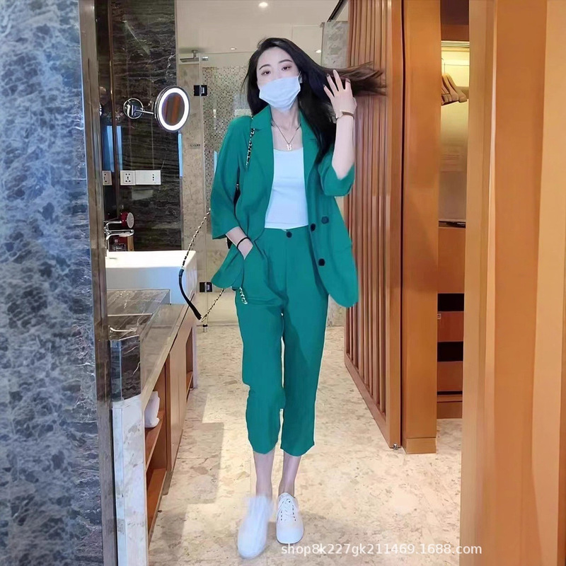 [1234 Times Repurchase] Plus Size Fat mm Women's Autumn Casual Suit, Elegant Professional Wear, Western Style Two-Piece Set 100kg