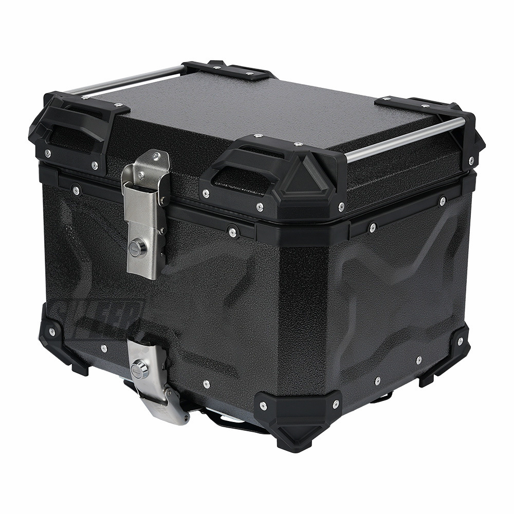 New 45L motorcycle aluminum alloy three-sided embossed tail box No. 9 calf rear tail box electric car large trunk