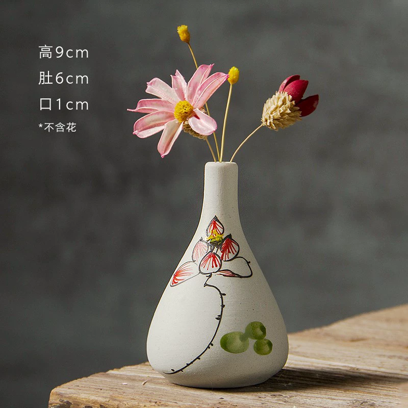 Ceramic Decorative Flower Vases, Handmade Small Tabletop Vase, Glazed Variants