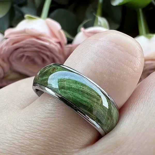 Cross-Border Popular Green Wood Grain Ring