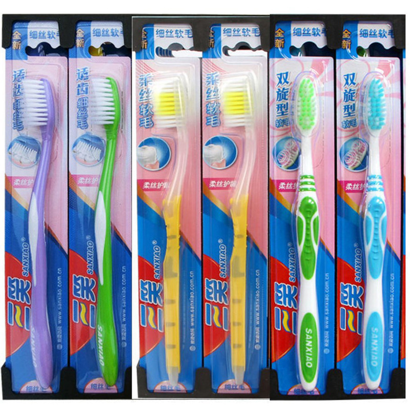 Sanxiao cepillo de dientes de cabello suave para adultos, 30 pcs. limpieza doméstica, protección de encías, envío gratuito independiente.