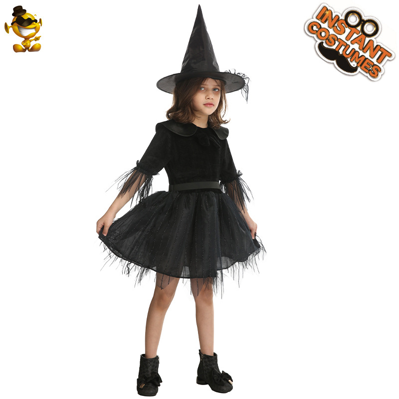 Pequeño traje de bruja de los niños Halloween fantasma Festival Cosplay bruja juego traje etapa rendimiento traje