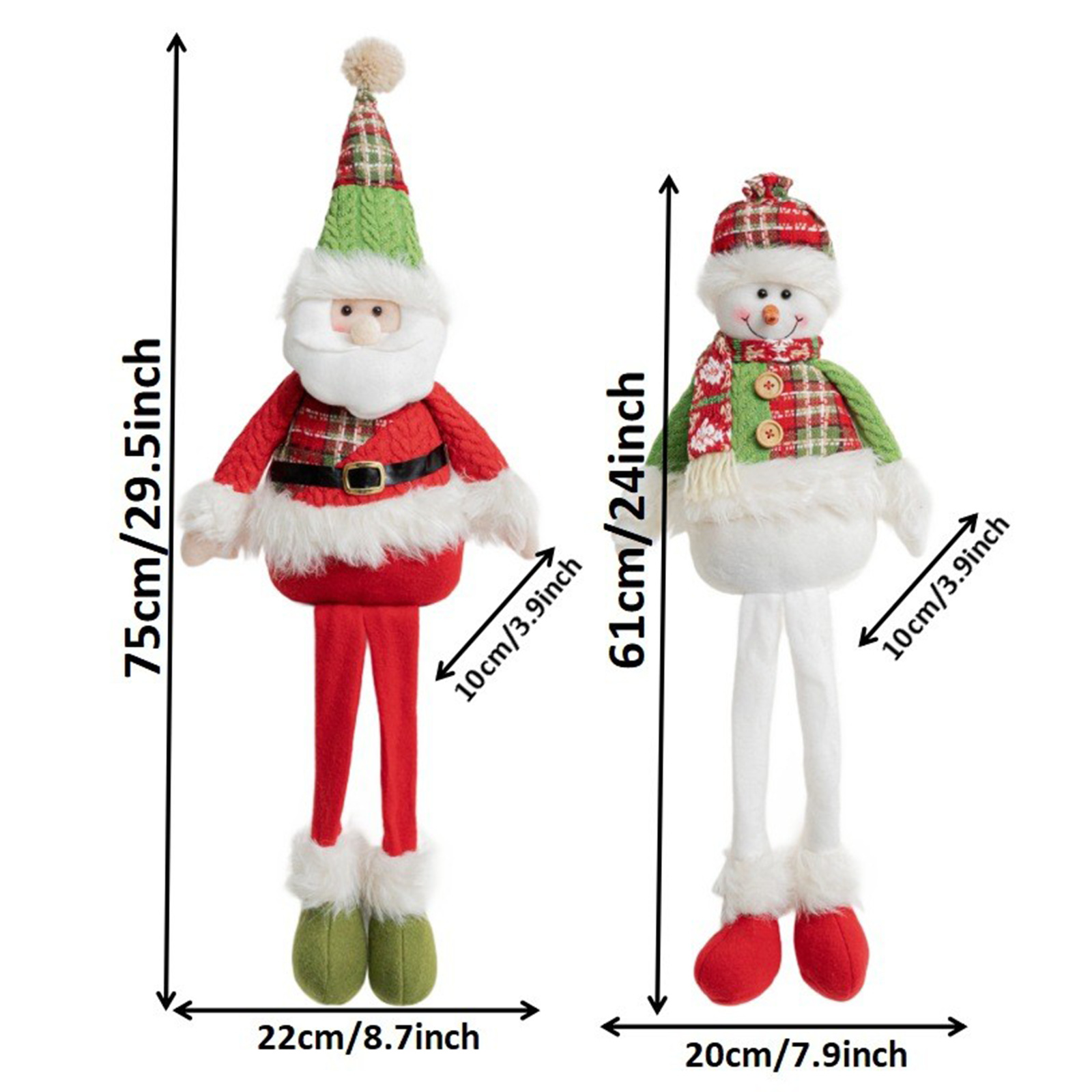 Nuevos productos transfronterizos muñeco de nieve de Navidad decoración de muñecas de piernas largas decoración de escritorio de ventana de muñeca de Santa Claus