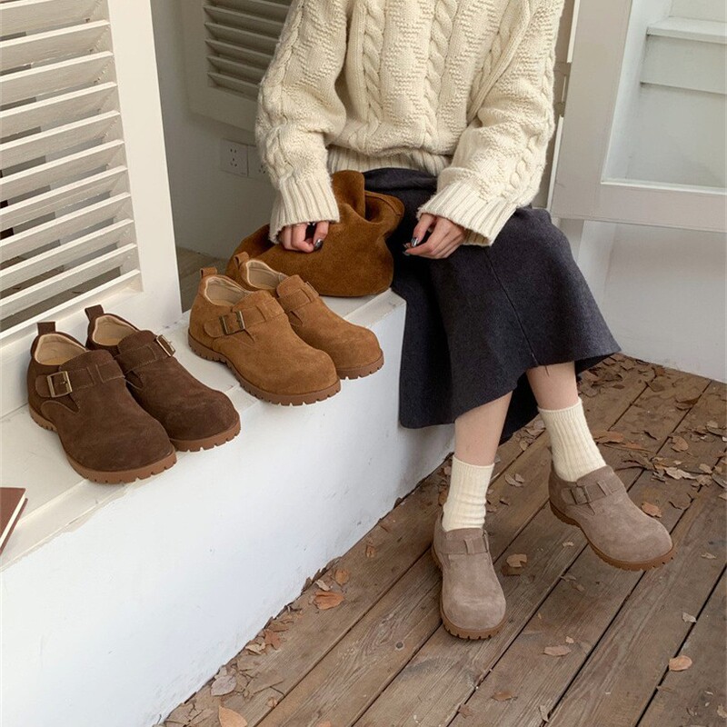 Height-Increasing Genuine Leather Birkenstock Shoes for Women, Suitable for Wearing Outside, 2025 Spring and Autumn Thick-Soled Birkenstock Shoes