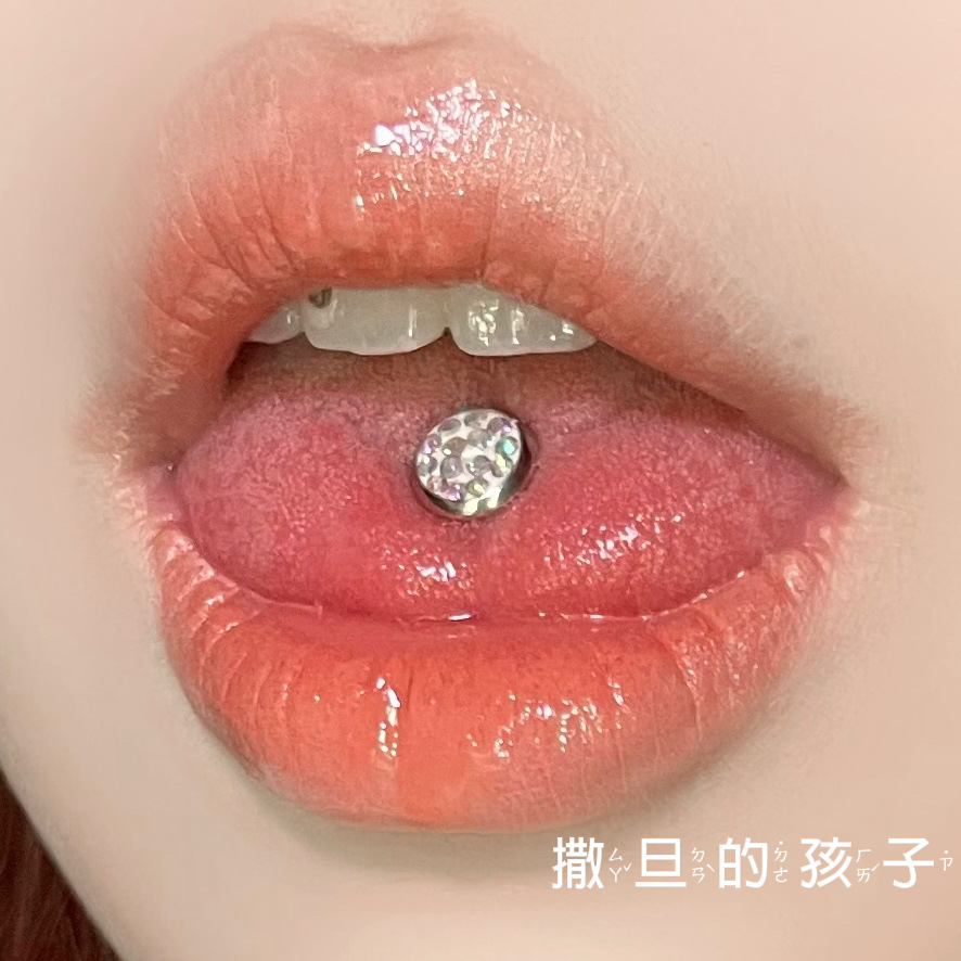 Labret stud lip piercing jewelry styling detail