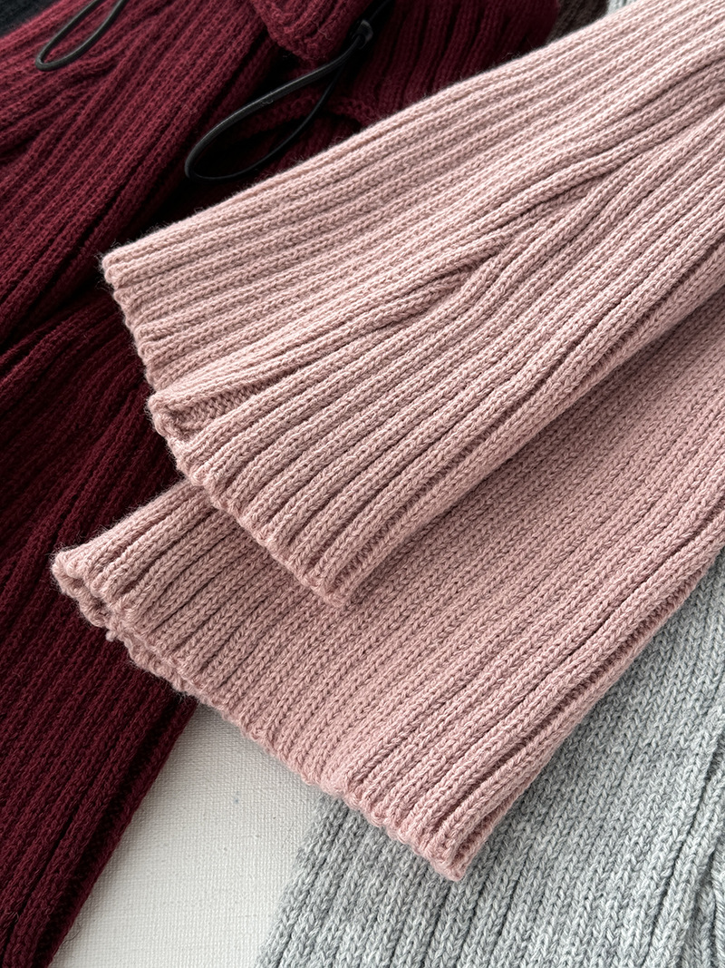 Drawstring flanged socks Hottie Hipster Pile socks chunky knit leg covers Warm foot covers_voghion.com