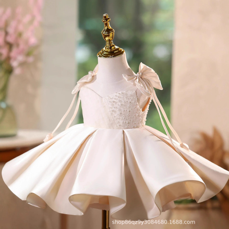 Girls' Piano Performance Dress, High-End Birthday Party Princess Dress, Beautiful Wedding Dress, Tutu Skirt, Girls' Communion Dress