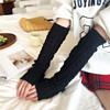 Demi-season street keep warm fashionable cute long knitted sleeves, Korean style, fingerless