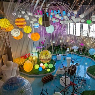 Planet Lamp Chandelier Eight Planets Space Luminous Ball Earth Moon Lamp Shopping Mall Window Decoration Outdoor Landscape Lamp