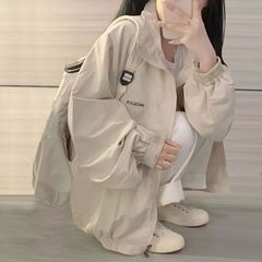 复古风衣外套女春秋款学生宽松休闲百搭初秋薄款冲锋衣夹克上衣潮