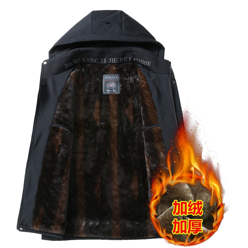 Chaqueta Acolchada de Algodón para Hombre de Poliéster Engrosado para Invierno