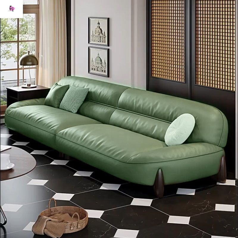 Sofá de cuero moderno minimalista italiano de alta calidad, sofá de cuero pequeño, sofá de cuero real