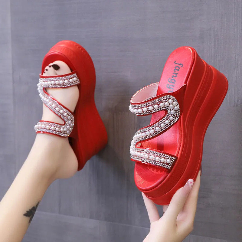 Slippers women's summer wear 2022 new fashion platform shoes fairy air Net red sandals wholesale