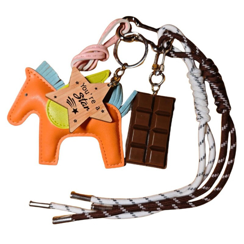 Hand-Woven Pendant Pu Leather Pony Paracord Braided Women's Backpack Pendant Orange Little Flying Horse Tassel Pendant Hand-Woven Pendant Pu Leather Pony Paracord Braided Women's Backpack Pendant Orange Little Flying Horse Tassel Pendant