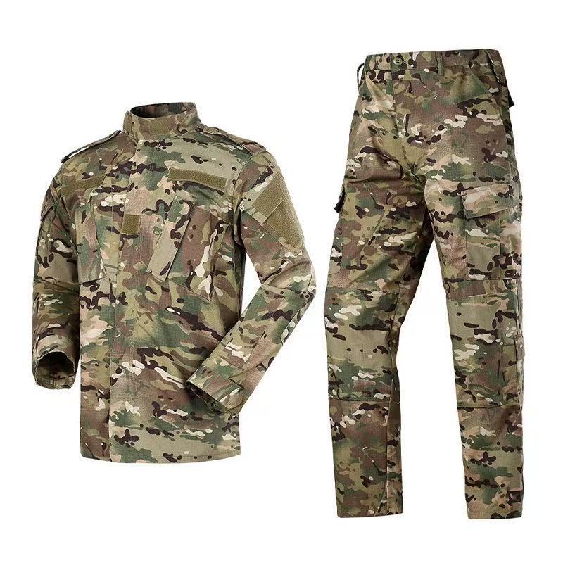 Trajes de camuflaje negros transfronterizos para hombres al aire libre tácticos trajes de entrenamiento resistentes al desgaste herramientas primavera y otoño fabricantes al por mayor