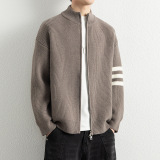 2026秋季青少年运动风腈纶针织衫宽松长袖圆领透气毛衣外套，男装针织衫/毛衣，星座614