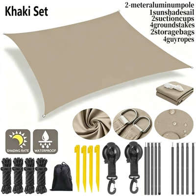 Avtomobil yan çətirləri — Cup Support Rod, SUV Side - khaki-suction-cup-support-rod-set-2x2m