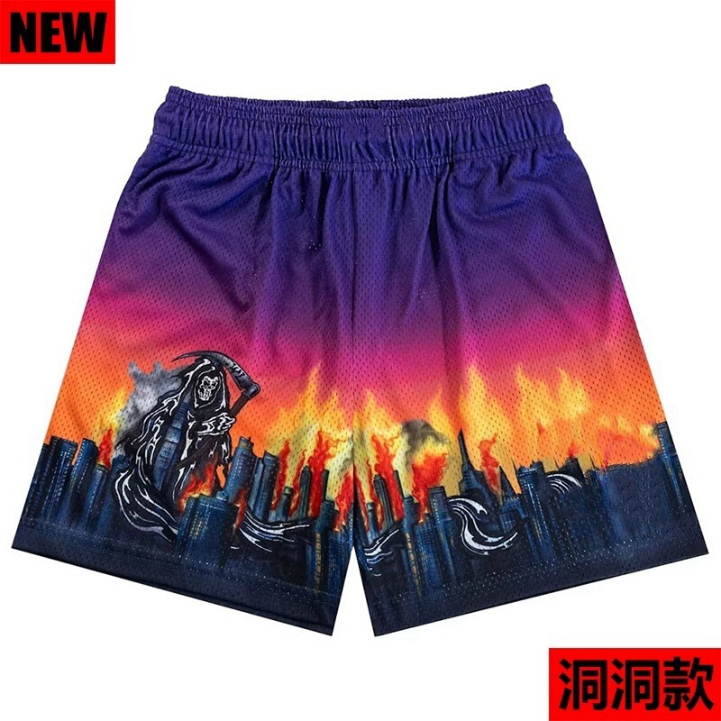 Trendy American-Style Casual Shorts Basketball Sports Pants Mesh Quick-Drying Breathable Quarter-Length Shorts for Men Exclusively for Cross-Border Sales