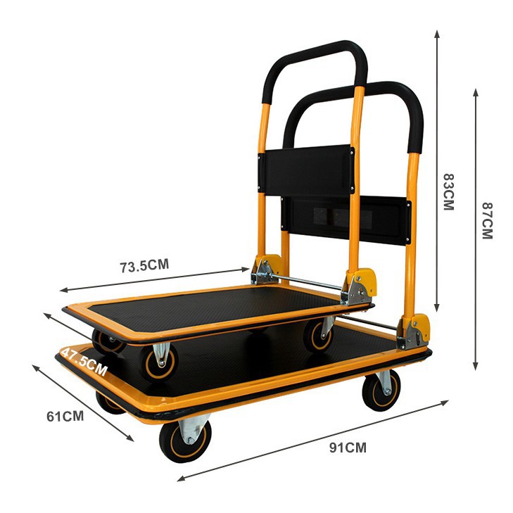 Carro de carro de oficina ligero de sonido ligero de acero carro de carro plegable carro de tracción de carga