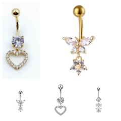 亞馬遜熱賣肚臍扣新款跨境歐美穿刺臍釘肚臍環肚臍扣穿刺飾品不鏽