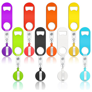 Retractable Beer Bottle Opener Solid Color Easy Pull Chain Keychain Bottle Opener 87 X33 small size Beer Bottle Opener