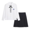 Long-sleeve, mini-skirt, megaphone, mid length